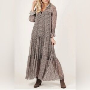 NWOT Suzy D Boho Print Maxi Dress size L